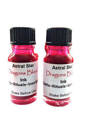 DRACHENBLUTTINTE - zum Beschriften von Zaubersprüchen Ritualkerze Magie 2 x 10 ml Flaschen