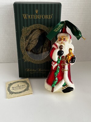 Waterford Holiday Heirlooms HERE COMES SANTA CLAUS Ornament LE 7930/ ...