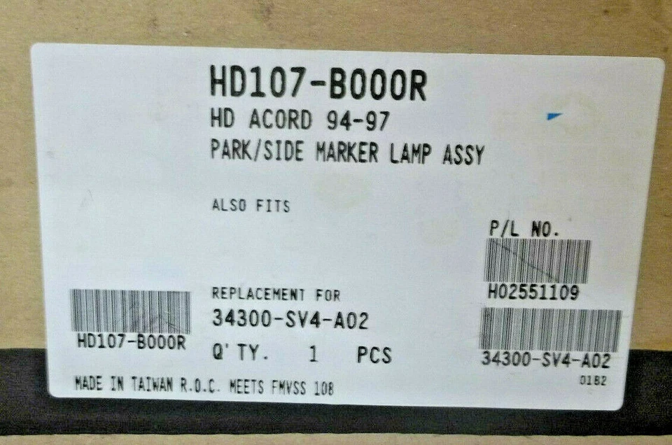 Conjunto de luz de estacionamiento/señal de giro frontal, derecha - Eagle Eyes HD107-B000R Foto 2 de 2