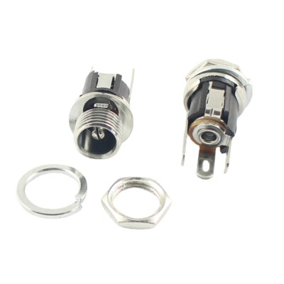 10Pcs DC Power Jack Female 3 Pin Panel Mount Socket Connector DC025M 5.5x2.1mm