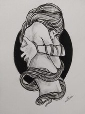 100% Original A4 Size PencilArt Lonely soul Pencil Drawing sketch Unframe Signed