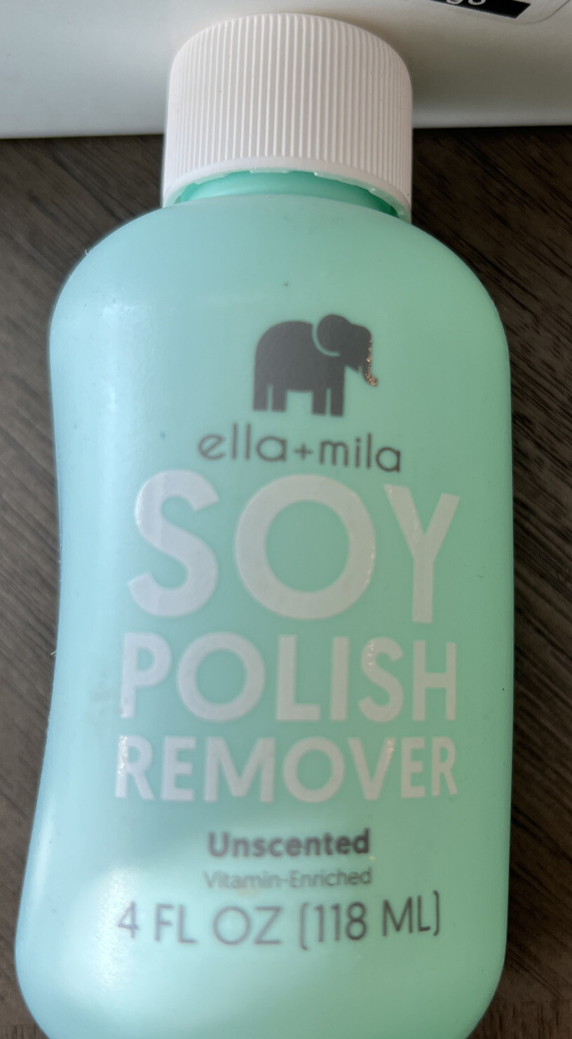 Ella Mila Soy Nail Polish Remover Vitaminenriched Unscented 4oz for