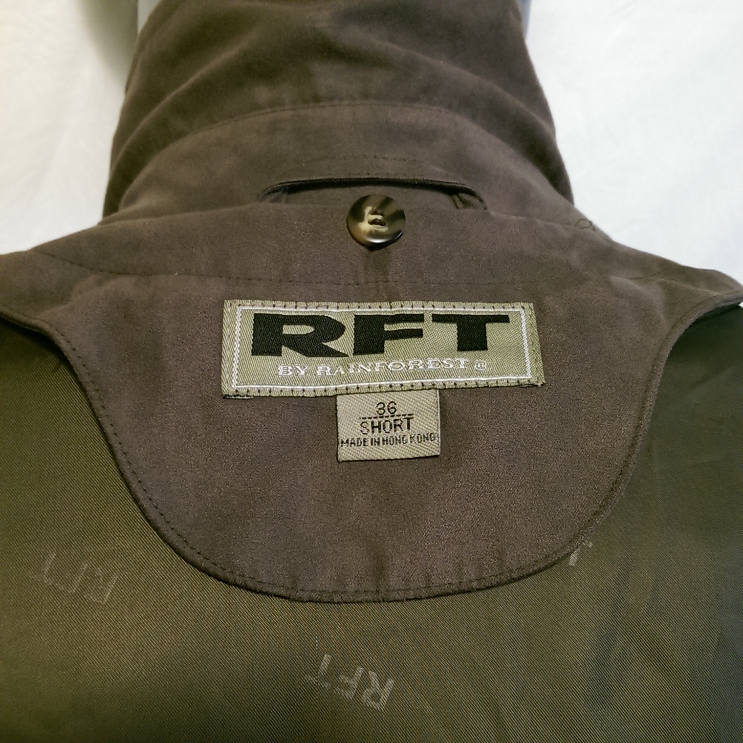 RFT Brown Microsuede Button Down Jacket w/Lining … - image 10