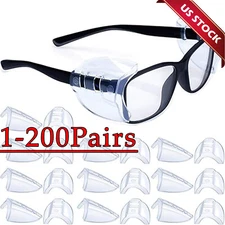 1~200 Pairs Side Shields For Eye Glasses Slip On Safety Glasses Shield Universal