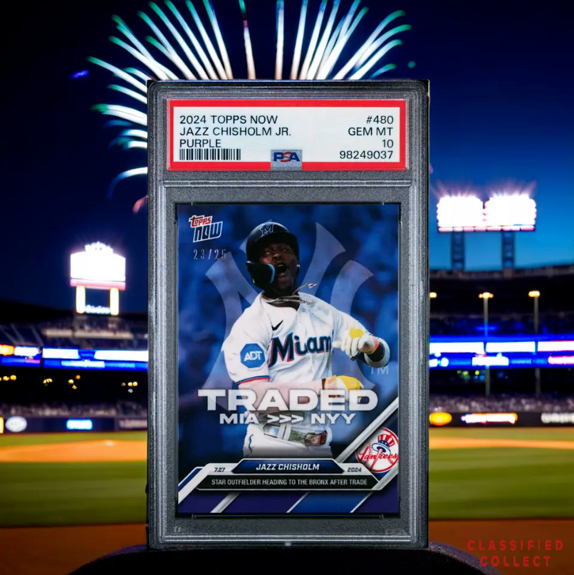 2024 TOPPS NOW 480 JAZZ CHISHOLM JR. Purple PSA 10 /25 view 1