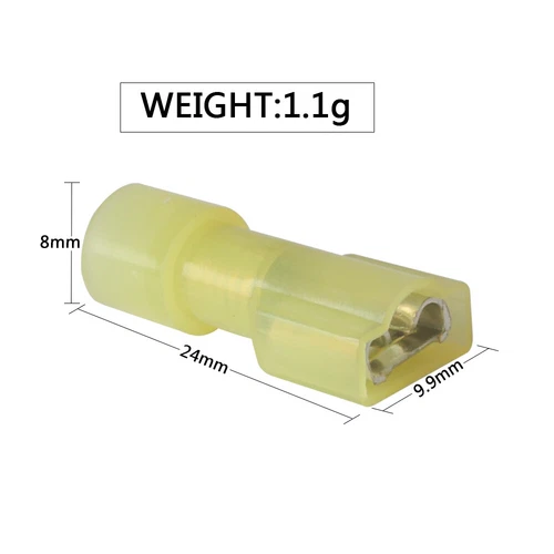 50pcs Nylon Female Insulated Electrical Wire Connectors AWG12-10 Spade Terminals - Picture 2 of 6