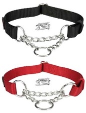 Dog Half Check Training Collar Red or Black S...