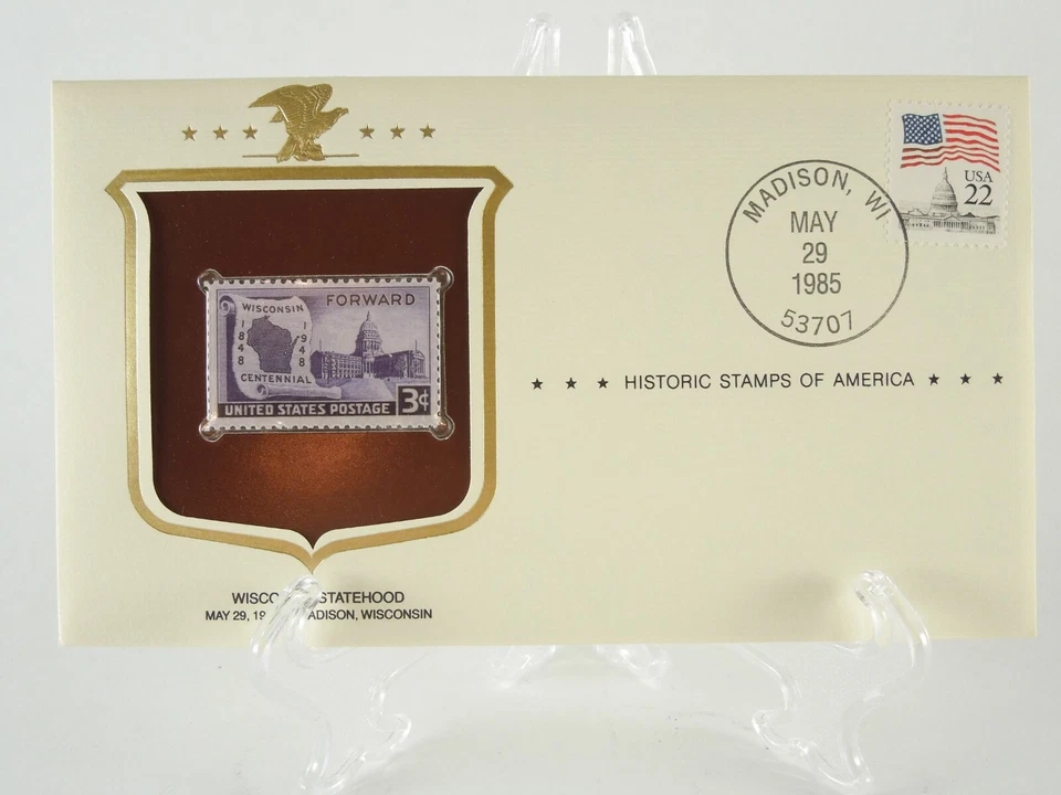 Wisconsin Statehood 1948 Stamp Historic Stamps America Commemorative Cover MNH - Image 2 of 4