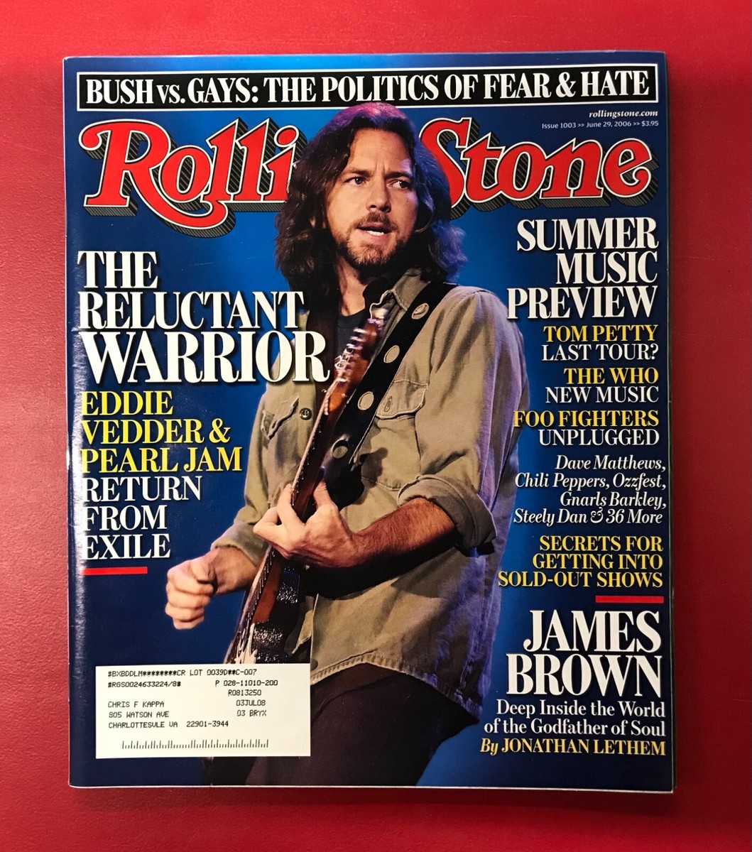 Rolling Stone Magazine - June 2006 #1003 Eddie Vedder