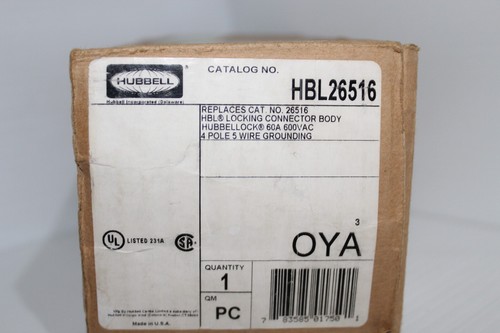 ⭐NEW IN BOX⭐ HUBBELL HBL26516 60-Amp"HUBBELLOCK"CONNECTOR 26516 60A 600Vac 4P 5W - Picture 17 of 18