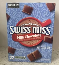 Swiss Miss Milk Chocolate Hot Cocoa K-Cups, 22 Count In Box Genuine KEURIG Pods