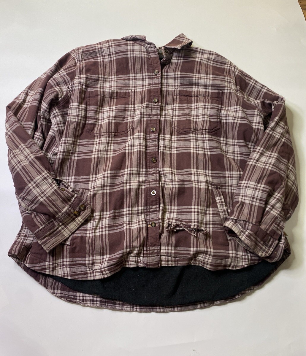 Carhartt Flannel Shacket Womens XXL Plaid Fleece Lined Workwear