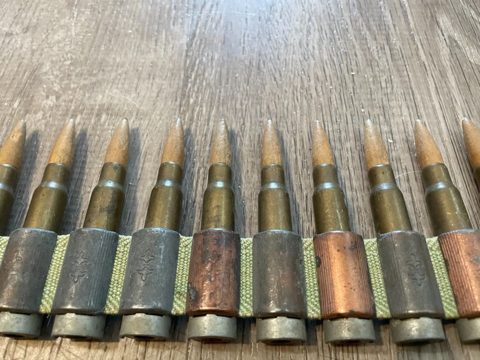 50 Fake Bullet Army Belt Bandolier Military Wood Ammo… Gem