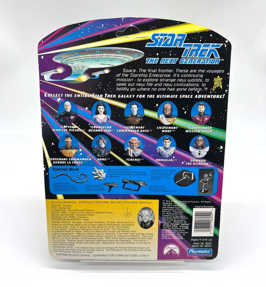 FERENGI Star Trek The Next Generation 1992 variante asiática sin perforar Foto 3 de 4