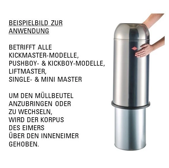 Wesco Mülleimer Abfalleimer Mini Master 6 Liter Eimer Badeimer Edelstahl Retro - Bild 4 von 4