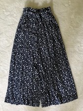 American Eagle Pants Women  s Wide Leg Black White Floral Bohemian Cottagecore- M