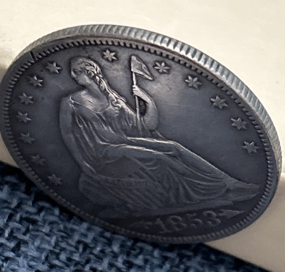 Jido Jack’s 1853 Seated Liberty Arrows Rays Lt Clean Choice XF-Almost Unc. Story - Image 3 of 4