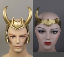 Loki Crown Horns Helmet PVC Cosplay Prop Headgear Adult Halloween 2 Versions