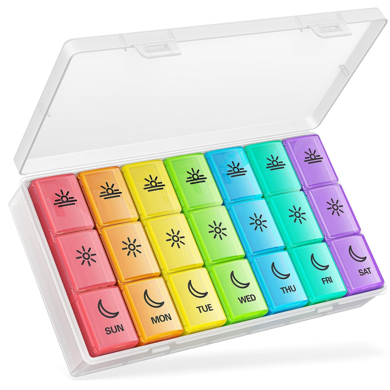 Pill Organizer 3 Times a Day, Large Weekly Medicine Pill Organizer 3X a Day, ...