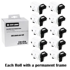 10Rolls 4"x6" Large White Paper Shipping Labels DK-1241 for Brother QL-1050