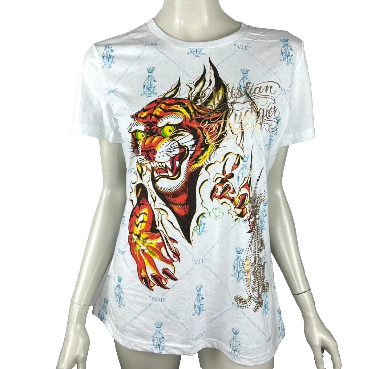 Christian Audigier Regular Size T-Shirt Tops for Women