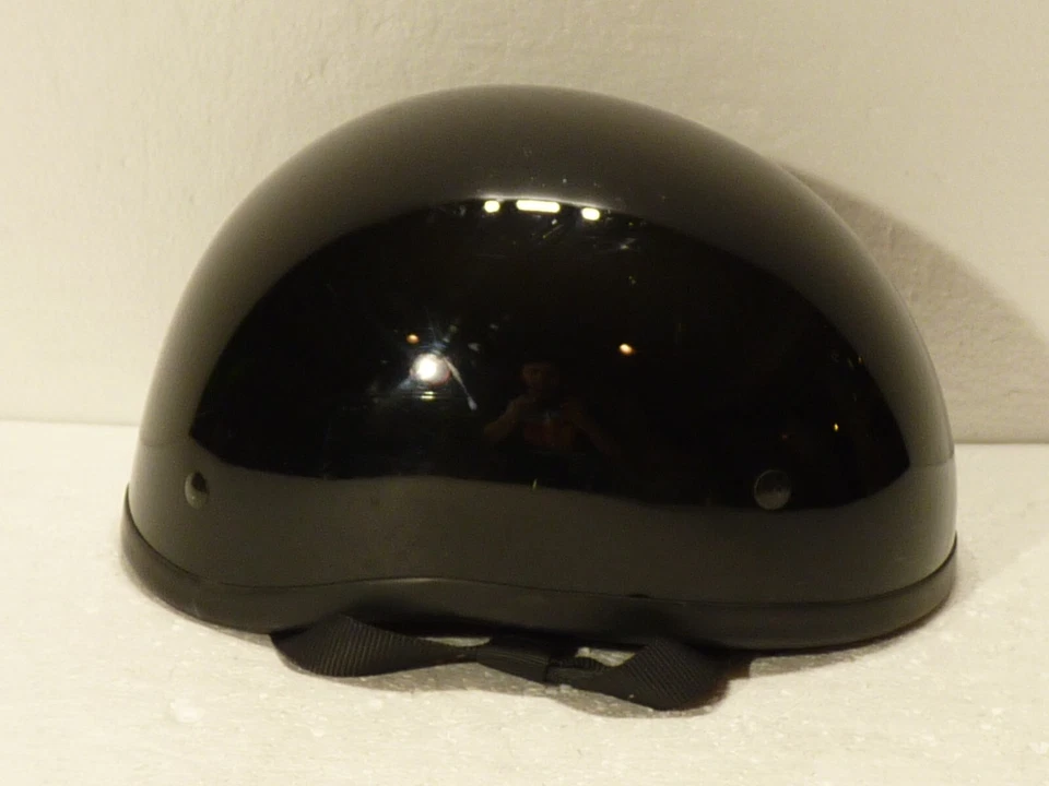 Skid Lid Original DOT Certified Gloss Motorcycle Half Helmet Black S (55-56cm) Foto 3 de 4