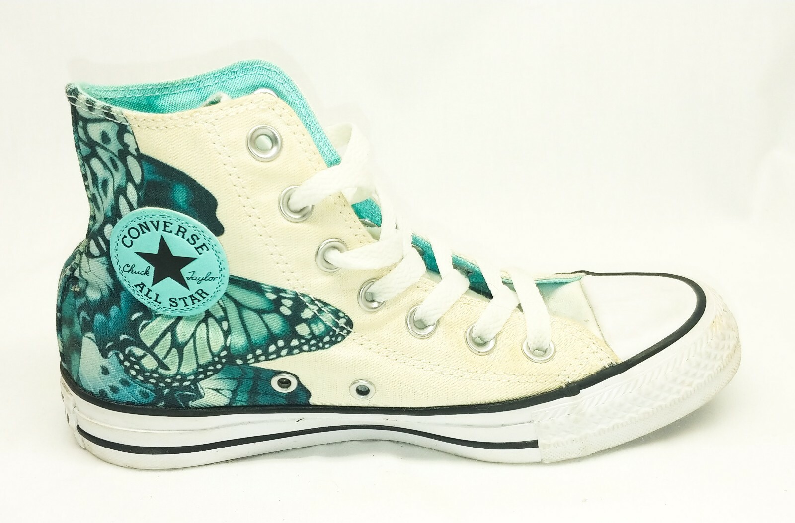 Converse High Top Butterfly CTAS Shoes Sneakers Womens 5 White Blue 558600F VG | eBay Converse High Top Butterfly CTAS Shoes Sneakers Womens 5 White Blue 558600F VG | eBay