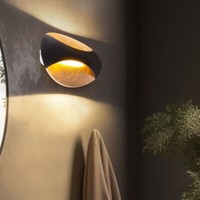 Wandlampe Wandstrahler Wandleuchte Schwarz Gold Led Up Down Treppenhauslampe