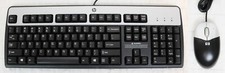 HP Full USB Wired Standard Keyboard  Optical Mouse Black SIlver Number Pad