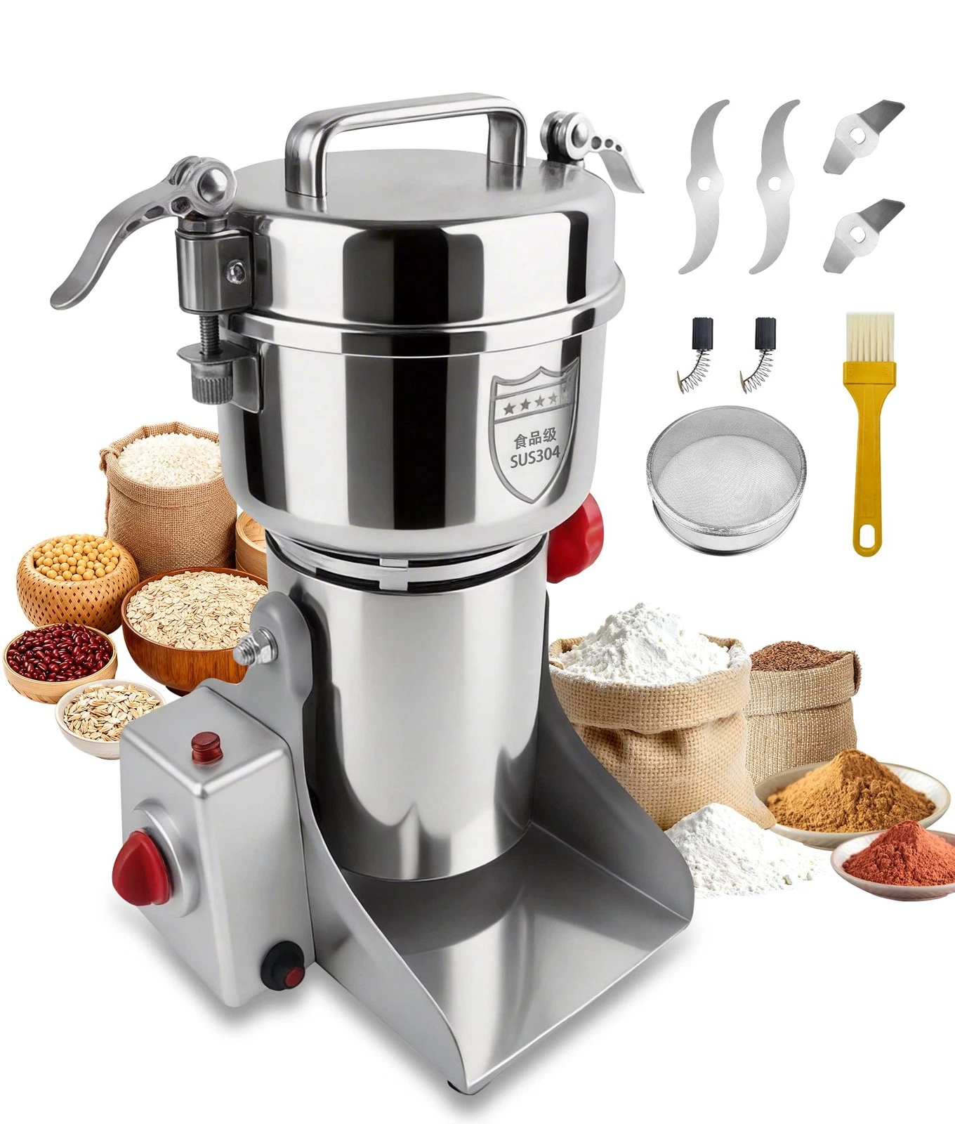 Electric Grain Mills Grinder 35 Ounces 1000g Coffee Spice and Nut Powder