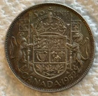 1952 Canada 50 Cents KM# 45 .800 Silver Coin Melt $23 Nice Detail Tarnish