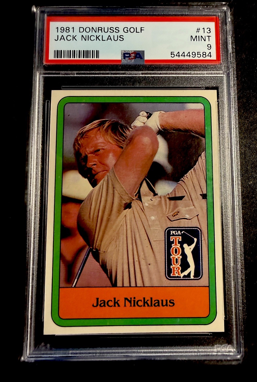 JACK NICKLAUS 1981 DONRUSS GOLF ROOKIE CARD #13 PSA 9 MINT GRADED HOF GOAT