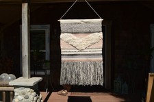 VINTAGE 70'S MID CENTURY MACRAME WALL HANGING * BOHO FIBER ART HIPPIE * 24" X 38