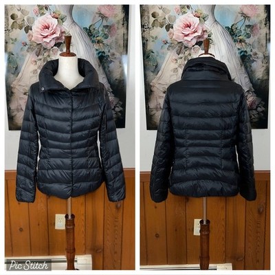 Super Cool Eddie Bauer Black Packable Goose Down Puffer Jacket!