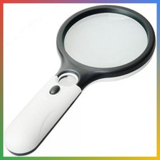 Magnifier 3 LED Light Handheld 3X 45X Glass Magnifier for Reading Jewelry
