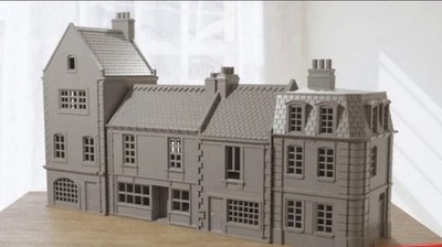 20 mm Normandie kommerzielle Gebäude x 4 - Wargaming 2 Bolt Action Gelände / WW2