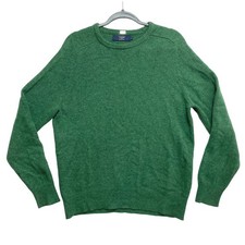 J.Crew Sweater Mens M Green Medium 100 Lambswool Crewneck A9128 FA14
