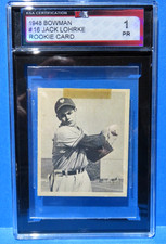1948 BOWMAN ROOKIE Short Print Card #16, JACK LOHRKE, New York Giants, KSA  1. rookie card picture