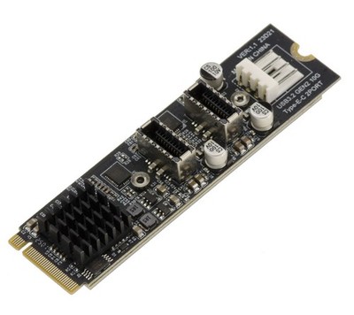 USB Karte im M2 Format PCIe M Key 2 Port USB3.2 Gen 2x1 10G Typ E ASM3142