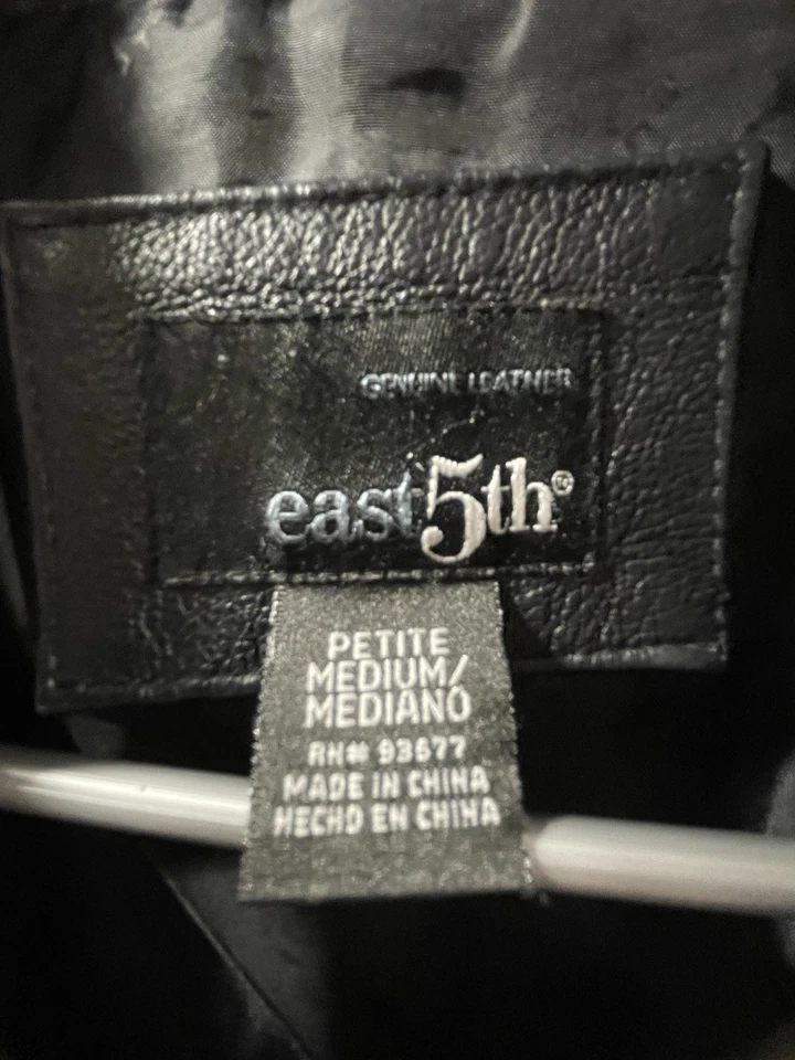 Chaqueta Blazer East 5th Cuero Para Mujer MP Preppy Quit Lujo Motociclista Aspecto Retro Foto 4 de 4