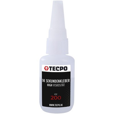 TECPO 1K SEKUNDENKLEBER STARK CYANACRYLAT 20g für METALL KUNSTSTOFF GUMMI HOLZ