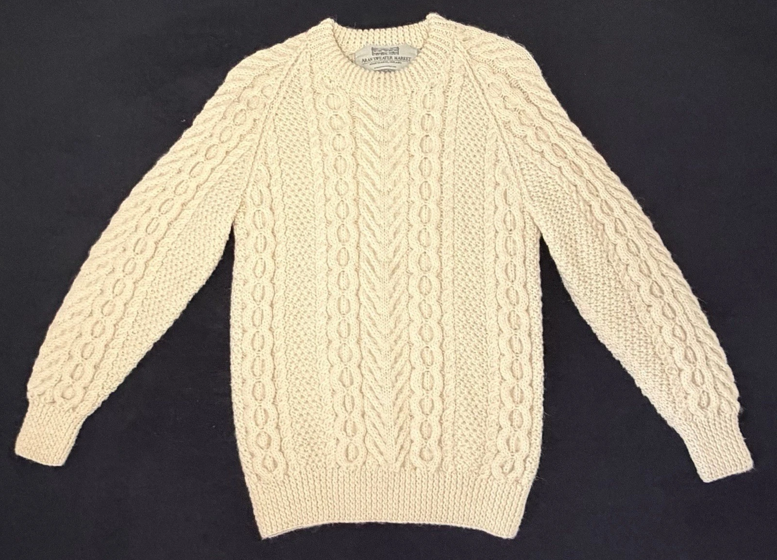 Aran Sweater Market Mens Small Irish Wool Cable Knit Sweater Ireland Read
Opens in a new window or t