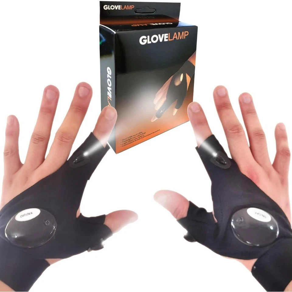 2 pares de guantes linterna LED para pesca al aire libre camping senderismo guantes hombres mujeres Foto 2 de 4