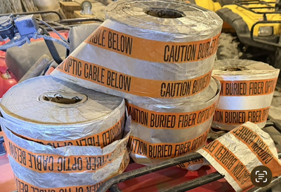 #ad Orange Caution Buried Fiber Optic Cable Below Flagging Warning Tape Roll $400.00