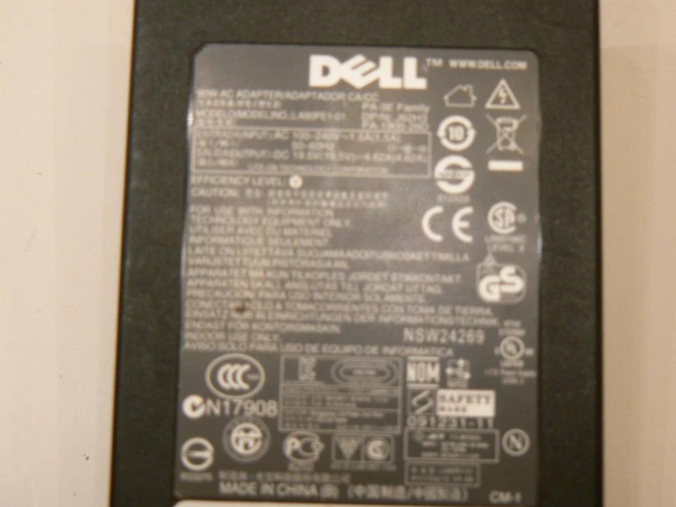 Genuine Dell 90W AC Adapter LA90PE1-00 19.5V 4.62A OEM Charger J62H3 PA-3E - Image 3 of 4