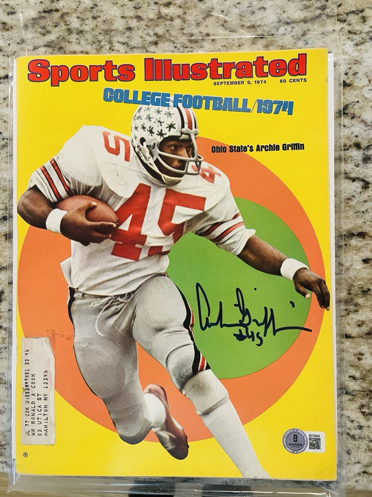 Archie Griffin Autographed Signed Ohio State Buckeyes Ohio State Sports Illustrated 9/9/74 Magazine W/Beckett 