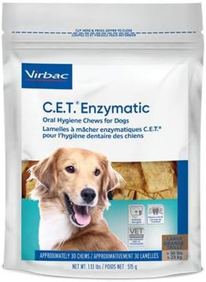 C.E.T. 3 Pack of Extra Large Enzymatic Oral Hygiene Chews for Dogs 51+ Pounds, 3