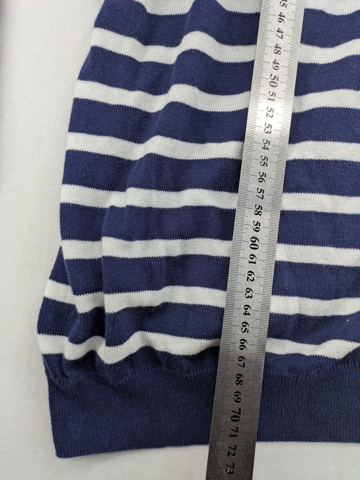 Gant Herren Pullover Pulli XL dunkelblau weiß gestreift Baumwolle Rundhals image 8