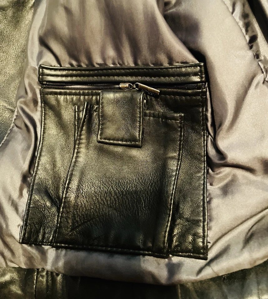 chaqueta de cuero negro hombre Foto 4 de 4