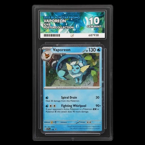 Vaporeon (Cosmos Holo) Graded ACE 10 💦 SVP 168 Prismatic Evolutions Promo